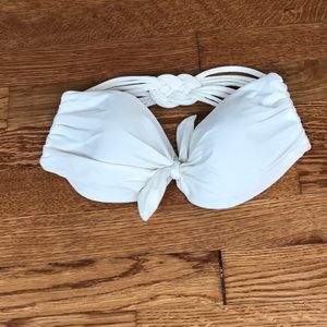 L space strapless top, braided back, white/cream color, size S/M